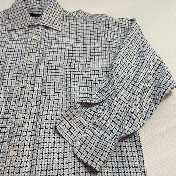 Burberry London Blue Plaid Button Up Shirt Size 16L - Picture 2 of 9
